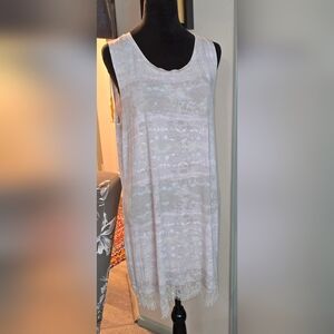 LOGO LAYERS Sleeveless Lace Hem Tunic